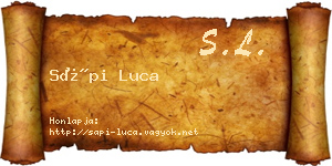 Sápi Luca névjegykártya